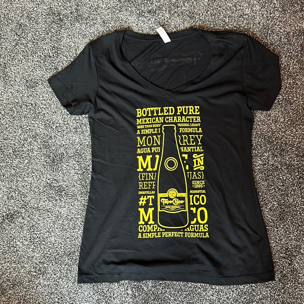 New Topo Chico V neck Tee-shirt Black and Yellow